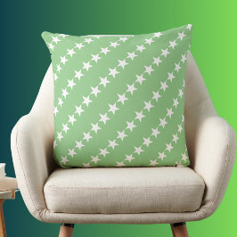 Salie en wit Minimale Moderne Sterren Kussen