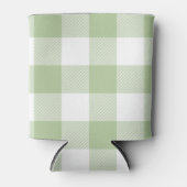 Salie en Witte Buffalo geruite Gingham Blikjeskoeler (Voorkant)