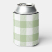 Salie en Witte Buffalo geruite Gingham Blikjeskoeler (Blikje Achterkant)