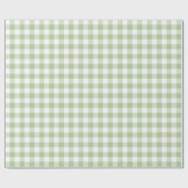 Salie en Witte Buffalo geruite Gingham Cadeaupapier (Vlak)