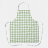 Salie en witte Buffalo geruite gingham Schort (Voorkant)