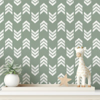 Salie En Witte Moderne Getextureerde Chevron Pijle