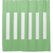 Salie en witte strepen douchegordijn (Voorkant)