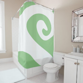 Salie en witte werveling golf douchegordijn