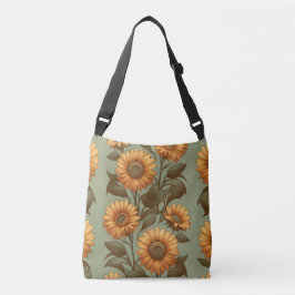 Salie en zonnebloemen II Crossbody Tas