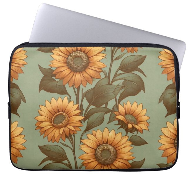 Salie en zonnebloemen II Laptop Sleeve (Voorkant)