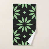 Salie en zwart Groen Grote Bloemen Bad Handdoek (Handdoek)