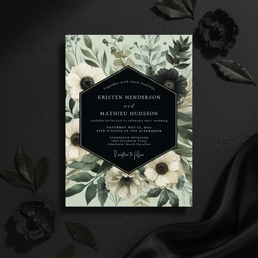 Salie Ethische Botanische Bruiloft Kaart