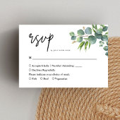 Salie Eucalyptus Bos Bruiloft RSVP Kaartje