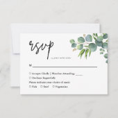 Salie Eucalyptus Bos Bruiloft RSVP Kaartje (Voorkant)