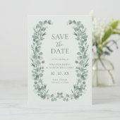 Salie Eucalyptus Foto Bewaar de datum Save The Date (Staand voorkant)