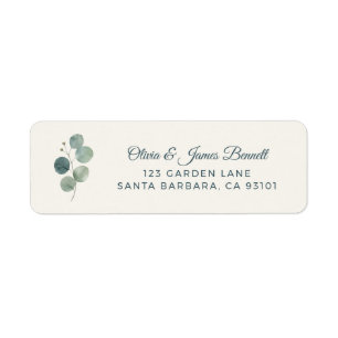 Salie Eucalyptus Huwelijks Retouradres Etiket