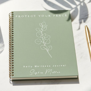 Salie Eucalyptus Minimalistisch Dagelijks Wellness Notitieboek