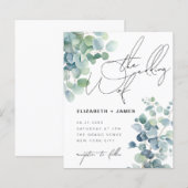 Salie Eucalyptus Minimalistische Lage Kosten Huwel (Voorkant / Achterkant)