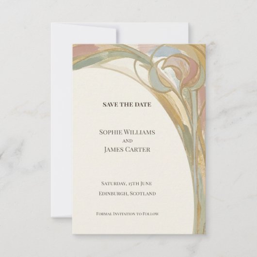 Salie Floral Nouveau Bewaar de Datum Save The Date (Voorkant)