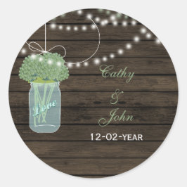 Salie Flowers Mason Jar Trouwgunst stickers