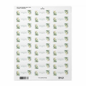 Salie gebladerte en gouden bruiloft retour adres etiket (Full Sheet)