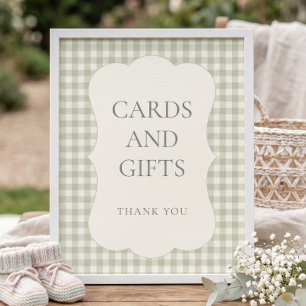 Salie Gingham Kaarten Cadeaus Baby Shower Bord Poster