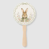 Salie Gingham Konijn Baby Shower Handwaaier (Voorkant)