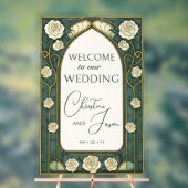 Salie Glas-in-lood Bloem Bruiloft Welkom  Acryl Bord (Neutraal)