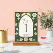 Salie Glas in lood Bloemen Trouwtafel Nummer Acryl Bord (Huwelijk)