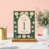 Salie Glas in lood Bloemen Trouwtafel Nummer Acryl Bord (Huwelijk)