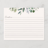 Salie Green Eucalyptus Greenery Leaves Recept Kaar (Achterkant)