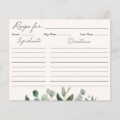 Salie Green Eucalyptus Greenery Leaves Recept Kaar (Voorkant)