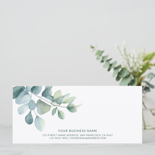 Salie Green Eucalyptus Minimalist Cadeaubon (Staand voorkant)