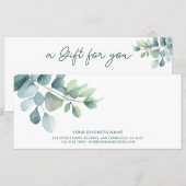 Salie Green Eucalyptus Minimalist Cadeaubon (Voorkant / Achterkant)