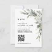 Salie Green Eucalyptus Minimalistische Botanische  RSVP Kaartje (Voorkant)