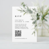 Salie Green Eucalyptus Minimalistische Botanische  RSVP Kaartje (Staand voorkant)