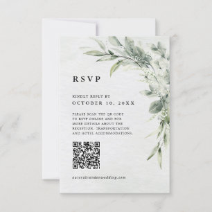 Salie Green Eucalyptus Minimalistische Botanische RSVP Kaartje