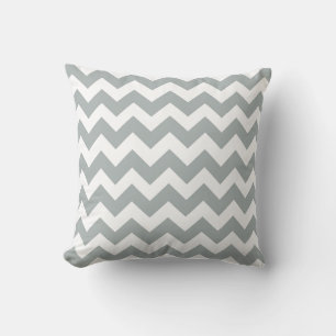 Salie Grijs en Wit Chevron Zig Zag Kussen