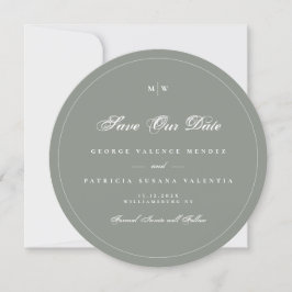 Salie Grijs Witte Elegante Ronde Foto Save The Dat Kaart