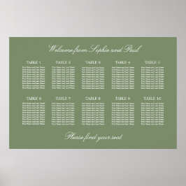 Salie Groen 10 Tafel Trouw Stoelen Plattegrond Pos Poster