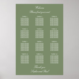 Salie Groen 12 Tafel Trouw Stoelen Plattegrond Pos Poster