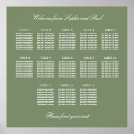 Salie Groen 13 Tafel Trouw Stoelen Plattegrond Pos Poster