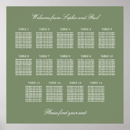 Salie Groen 14 Tafel Trouw Stoelen Plattegrond Pos Poster