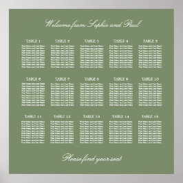 Salie Groen 15 Tafel Trouw Stoelen Plattegrond Pos Poster
