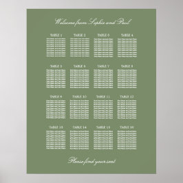 Salie Groen 16 Tafel Trouw Stoelen Plattegrond Pos Poster