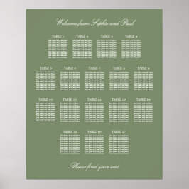 Salie Groen 17 Tafel Trouwstoelindeling Poster