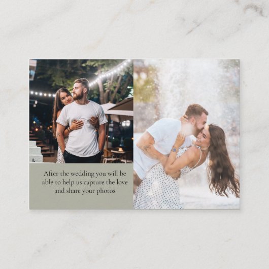 Salie Groen 2 Foto Online RSVP QR Code Trouwen Informatiekaartje (Achterkant)