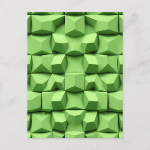 Salie Groen 3D Geometrisch Kubuspatroon Briefkaart