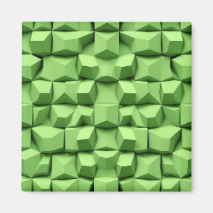 Salie Groen 3D Geometrisch Kubuspatroon Magneet