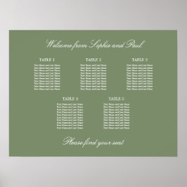 Salie Groen 5 Tafel Trouw Stoelen Plattegrond Post Poster