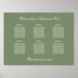 Salie Groen 6 Tafel Trouw Stoelen Plattegrond Post Poster