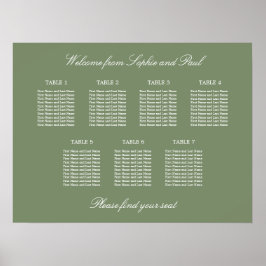 Salie Groen 7 Tafel Trouw Stoelen Plattegrond Post Poster