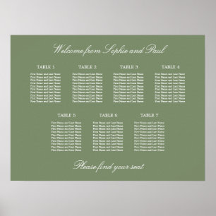 Salie Groen 7 Tafel Trouw Stoelen Plattegrond Post Poster