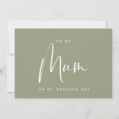 Salie groen Aan mijn moeder op mijn trouwdag kaart (Voorkant)